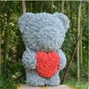 Hot Sale 40cm Bear of Roses Artificial Flowers Home Wedding Festival DIY Cheap Wedding Decoration Gift Box Wreath Crafts