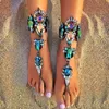 الأزياء الساخنة زفاف حافي القدمين في Anklet Sandals Beach Foot Jewelry Sexy Pie Leg Chain Female Boho Crystal Anklet for Women