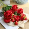 Charming Artificial Flowers high quality Cloth Peony Floral Bride Bouquet Home Weeding Car Decor Scrapbooking Supplies GB354