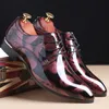 Grande taille 38-48 hommes chaussures habillées de luxe en cuir verni bout pointu motif Floral chaussures en cuir hommes Oxford chaussures