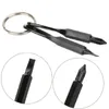 Key Shape Slotted Phillips Screwdriver Keychain Pocket Multificational Repair Hand Tool Portable Mini Screwdriver with Key Rings