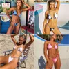 Sexig Mini Micro String Thong Bikini Triangle 2020 Rosa Blå Slips Dye Baddräkt Kvinnor Badkläder Strand Wear Baddräkt