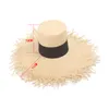 2019 donne039s cappello di paglia estivo Fedora sombrero mujer Panama cappello a cilindro alto spiaggia vintage cilindro visiera a tesa larga alla moda2605074