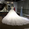 2019 robes de mariée robe de bal de luxe avec jupon dentelle 3D perles florales appliquées sur l'épaule robes de mariée arabes robe de grande taille