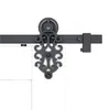 2 Dörrar Bypass Royal Pattern Black Steel Gliding Barn Door Hardware Double Closet Door Interior Door Rolling Track Set Kit