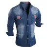 2017 hochwertige Baumwollmischung Hemd Männer Freizeithemden Herren Langarm Kleidung Schlank Camisa Masculina Camisas Hombre
