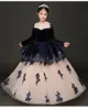 Long Sleeve Flower Girl Dresses For Wedding Winter Sequins Lace Applique Tiered Ball Gown Princess Party Dress Toddlers Evening Formal Kids