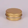 Gold 15ml Aluminum Containers Packaging Jars Small 15g Cosmetic DAB Tool Storage Wax Metal Cans 15 ml g Balm Gloss Makeup Oil Lip Essense Cosmetics Nail Polish Tin Box