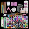 Ensemble de manucure en acrylique, 78 pièces, poudre acrylique pailletée pour Nail Art, Kit d'outils de décoration avec brosse en strass cristal