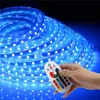 Led Strip Light Waterproof SMD 5050 LED Rope Lighting Color Changing Full Kit 110V 220V RGB Tape Light for Home Ourdoor Building Decoration