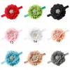 Joli bébé garçons filles bonbons couleurs multicouche fait main tissu fleur luxe strass enfants bande de cheveux accessoires de cheveux de mode