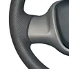 مخيط يدوي أسود بو الجلود الاصطناعي سيارة غطاء عجلة القيادة ل smart fortwo