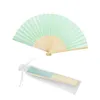 10 Stks Gepersonaliseerde Gegraveerde Vouwen Handvouw Vintage Fans Outdoor Organza Gift Bag Bruiloft Baby Douche Gunsten