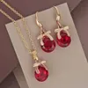 Conjuntos de jóias de ouro para mulheres brincos de colar de pedra de pedra