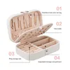 Portable Travel Leather Jewelry Storage High Quality Box Case Holder Earring Necklace Organizer Box With Mirror Inside For Women T2299