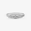 علامة تجارية جديدة 925 Sterling Silver Classic Bow Ring Pave cubic Zirconia for Women Wedding Rings Modern Jewelry172r