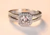 10pc/Los CZ Diamond Ring und Original Box Fit Pandora Style Ehering Engagement Schmuck für Frauen Modezubehör Ringe283t