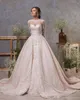 blush mermaid wedding gown