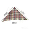 Mode Kvinnor Plaid Triangle Mesh Tassel Plaid Scarf Plaid Winter Scarf Blanket W011