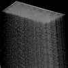 Tavan LED Duş Başlığı Banyo Büyük Yağmur Havai Panel 304 Paslanmaz Çelik Fırçalanmış Finish Duş Başlığı 500 * 1000mm veya 400 * 800mm