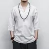 Summer Tang costume Vêtements chinois traditionnels pour hommes Vêtements Cheongsam top Nouvel An Chinois Shirrt Hanfu Boluse collier
