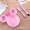 3PCSSET BOVEY FOOD STOCERS STOCERSTOUDE TODDLE SOLD CUTE CUTE CARTOON DISHES KIDS PLATE BOWL ECOFRIEDLY 어린이 훈련 식기 7150020