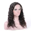 Brasiliansk spets främre mänskliga hår peruker Löst djup våg 8-24 tum före plockad peruk naturlig färg 130% densitet
