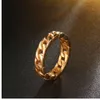 Anello a catena cubana HIP Hop Fedi nuziali in acciaio inossidabile color oro per gioielli da uomo Formato USA 8-12 Dropshipping