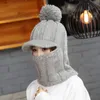 LaMaxPa 2018 nouvelle mode solide épais femmes écharpe ensembles avec pompon 1 pièces tricoté hiver chaud Beanis Wrap coupe-vent dropshipping