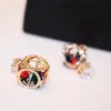 Wholesale- designer cage box double sided colorful diamond crystal super glittering stud earrings for women girls