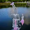 10 pollici Fab Glass Bongs Bongs Turbine Perc Doppio Recycler Porpora inebriante Olio di vetro DAB Rigs Tornado Bong Acqua Tubi HR319