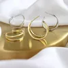 Korean Double Layers Circle Hoop Earrings for Women 100% 925 Sterling Silver Simple Brinco Earring Fine Party Jewelry YME325