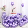 50pcs / parti 12inch nya glansiga metallpärl latexballonger tjocka krom metalliska färger uppblåsbara luftbollar globos födelsedagsfest dekor s6de