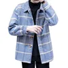 Herbst Mode Jacke Mantel Männer Cord Drehen unten Kragen Taschen Herren Jacken Casual Oberbekleidung Windjacke Männlich