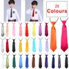 28 Kolory Baby Boy School Wedding Elastyczne Krawaty Neck Krawaty-Solidne Kolory Zwykłe Dziecko School Tie Chłopiec