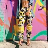 WEEKEEP Moda Cintura Alta Mulher Camo Calças Solta Streetwear Camuflagem Pantalon Femme Pencil Calças Hip Hop Jogadores Calças Y19070301