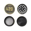 Brass Style Zinc Alloy Herb Grinder 40MM 4 Pipe Metal Mini Tobacco Grinders with Pollen Catcher Smoke Pipe Accessories