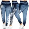 Wipalo Autumn Winter Plus Size Women Leggings 3D Floral Print Mid Waist Sexy Skinny Legging Ladies Casual Pants Leggins