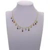 Goud vergulde regenboog CZ Drop Charm ketting 2019 Nieuwe helder kleurrijke mode sieraden choker statement kraag kettingen305y