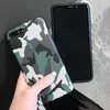 クールな陸軍迷彩の迷彩の電話ケースiPhone X XS XR XS MAX 6 6S 7 8プラスXファッションアーミーグリーンレザーソフトTPUカバーケース