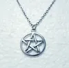 Europa och Amerika Unisex Protection Halsband Pentagram Pentacle Amulet Pendant Halsband Wicca Witchcraft Goth Supernatural Smycken 548