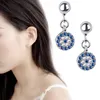 青い目のダングルイヤリングクリスタルラインストーンの耳スタッドイヤーチアンカフのための女性ギフト化粧宝石