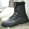 Scarpe invernali Uomo Desert Boots Stivali militari Mens Work Safty Shoes SWAT Army Boot Zapatos Stivali da combattimento con cerniera laterale con lacci alla caviglia