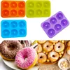 6-fach Silikon-Donut-Backform, antihaftbeschichtet, für Küche, Konditorei, Backgeschirr, Werkzeuge, Backen, antihaftbeschichtet und hitzebeständig, wiederverwendbar