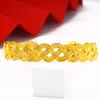 Drop Shipping Mesh 18K Yellow Gold Filled Womens Cuff Bangle Bracelet for Wedding Wholesale Lady Jewelry Accessories