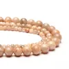 10 Strand Genuine Sunstone Beads Liso Redondo Pêssego Natural Pêssego Pedra Gemstone Solta Espaçador Beads 4mm-14mm para artesanato de jóias Fazendo suprimentos