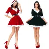 Sfit Mrs Claus-kostuum Kerstrollenspel Outfits Jurk met capuchon voor dames Kerst Cosplaykleding Nieuwjaarsfeest Fancy Dress5629951