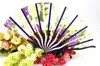 Plum Blossom Flower Print Folding Hand Fans Hollow Out Folding Fans Dance Party Pocket Gifts Wedding Decor8251628