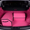 كيس تخزين السيارة الوردي منظم الجذع منظم حقيبة تخزين قابلة للطي عالية السعة متعددة الاستخدامات مقعد السيارة مقعد عالمي للسيارات