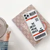 Leuke eersteklas vliegtuigtelefoonhoesje voor iPhone 14 13 12 11 Pro Max 7 8 Plus X XR XS Max Flight Ticket Letter Soft Silicone Back Cover